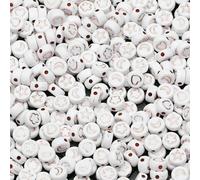 100 pezzi di perline acriliche con motivo misto, piatte, rotonde, sciolte, distanziatrici per lavori di cucito fai da te, creazione di gioielli, bracciali, collane, accessori-B08544-100 pezzi