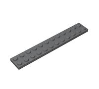 100 pezzi di piastre da costruzione 2x12, compatibili con LEGO, colori:grigio scuro
