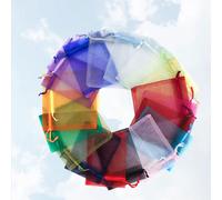 100 pezzi di sacchetti di organza trasparenti sacchetti di garza con coulisse