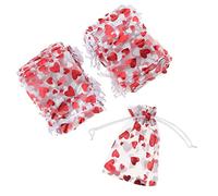 100 pezzi di sacchetti di stoffa lucida a forma di cuore