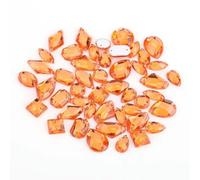 100 pezzi di strass di forme miste, glitter, acrilico, da cucire, strass piatti, pietra per fai da te, perline da cucire, arancione