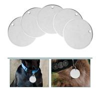 100 pezzi di targhette per cani rotonde in acciaio inossidabile con foro,