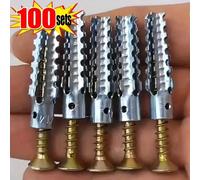100 pezzi di tasselli a espansione in metallo, chiodi dentellati in ferro leggero resistenti alla ruggine per muri in cemento e mattoni, con set di viti da 6mm e 8mm 100 pezzi (50 tubi di espansione i
