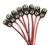 100 pezzi di terminali per batteria da 9 V, cella a bottone, morsetto CC, adattatore per batteria maschio, terminale tipo I 150 mm