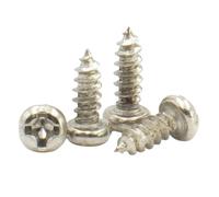 100 pezzi di viti autofilettanti a testa tonda con intaglio a croce in acciaio al carbonio nichelato M1 M1.2 M1.4 M1.7 M2 M3 M4 M5(16mm,M2.6 (100pcs))