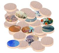 100 Pezzi Dischetti di Legno Grezzo, 3cm Naturale Decorazioni Fette Rotonde, Disco Incompiuto per Pirografo, Artigianato