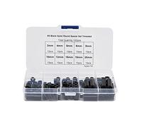 100 Pezzi Distanziatori Isolanti Distanziatori Cilindrici in Plastica Non Filettati 3mm 4mm 5mm 6mm 8mm 10mm 12mm 15mm 18mm 20mm Kit Assortimento Set per Viti M3(Nero)