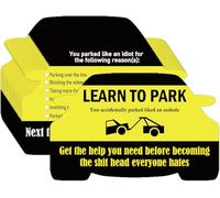 100 pezzi divertenti biglietti per violazione del parcheggio a forma di auto con multi-ragioni 8,9 x 5,1 cm Creativo Impara a Parcheggiare Etichetta Promemoria Card Adult Parking Warning Notes of