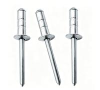 100 Pezzi Doppio Tamburo Alluminio Rivetti Ciechi e Mandrino Ferro, 4,8mm | Rivetti Pop a Testa Tonda per Lavorazione Legno, Mobili, Lamiera, Metallo, Auto, Meccanico, Industriale(4.8x30mm)