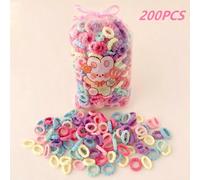 100 pezzi Elastici per capelli color crema arcobaleno, in fibra di poliestere, adatti per tutte le stagioni, ottimo regalo per amici e fidanzate per uso quotidiano PiantePoliestere