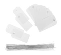 100 Pezzi Etichette da Viaggio Bianche in PVC con Filo Metallico | Riutilizzabili, Superficie Liscia e Scrivibile, Alta Visibilità, per Bagagli, Negozi, Piante in Vaso