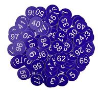 100 Pezzi Etichette in Plastica con Numero, 1-100 Dischi Numerici Incisi, Targhette Gettoni Numerate, Etichette Identificative Senza Portachiavi Senza Foro per Palestre Sauna Armadietto (Blu scuro)