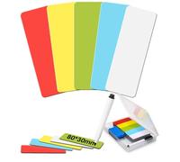 100 Pezzi Etichette Magnetiche, 80 x 30 mm,5 colori,Strisce Magnetiche Scrivibili,Altamente magnetico,Fogli Magnetici Scrivibili,Etichette per lavagne magnetiche,frigoriferi,lavagne a gesso