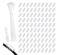 100 Pezzi Etichette per Cavi Impermeabili con Fascette, 30 x 10 mm, Tappi Segnacavi Elettrici per Organizzare Cavi, Adatto per Ufficio, Casa, Officina, Attrezzi Elettronici, Trasparenti