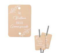 100 Pezzi Etichette Scintille Luminose Matrimonio Gadget,Biglietti Stelline Scintillanti in Cartoncino,Stelle Filanti Scintille per Nozze Sposi Taglio Torta Wedding Bomboniere(stile 2) (marrone)