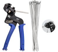 100 Pezzi Fascette Cavi Metalliche, Pistola per Fascette per Cavi, 300Mm4,6 Fas