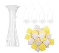 100 Pezzi Fascette Plastica per Cablaggio 150mm x 2.5mm Nere +100 Pezzi 20mm Supporto Autoadesivo Nero, Cable Management, Autobloccanti Fascette Stringicavo per Ufficio e Casa, Bianco