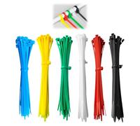 100 Pezzi Fascette Plastica Riutilizzabili, Fascette Colorate, Fascette Elettricista Autobloccanti Resistenti Per Recinzione Ordinare Cavi, per Famiglia,Giardino,Gestione dei cav, 200 x 4 mm