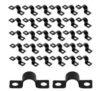 100 Pezzi Fascette Stringitubo a U a 2 Fori Morsetti per Tubi da 10 mm U-Tubo Morsetto Staffa a U Morsetti per Cinghia Fascette Metalliche Morsetto Tubo per Tubazioni Cavi Elettrici Tubi Vuoti