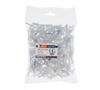 100 pezzi - Fermacavi con Chiodi Rotondo Φ 16 mm - Clip Fermacavo da Parete con Chiodo - Fermacavi di Fissaggio Rotondi per Casa e Ufficio, Cavi di Rete - Bianco - Horoz Electric