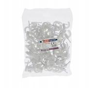 100 pezzi - Fermacavi con Chiodi Rotondo Φ 18 mm - Clip Fermacavo da Parete con Chiodo - Fermacavi di Fissaggio Rotondi per Casa e Ufficio, Cavi di Rete - Bianco - Horoz Electric