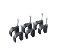 100 pezzi Fermacavi rotondi da 4 mm, 6 mm, 8 mm e 10 mm, for la gestione di cavi elettrici, con chiodi da parete, for piante, colore nero(Round 8MM)