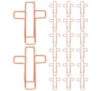 100 Pezzi Fermaglio Decorativo a Forma di Croce in Metallo | Finitura Rosa Dorata, Lucentezza , per Scrapbooking, Etichette , Rapporti e Appunti