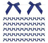 100 pezzi fiocchi in raso intrecciati da 2,4x2,8" per artigianato [blu scuro]