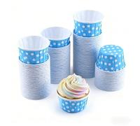100 Pezzi Fodere per Cupcake a Puntini Colorati Mini Riccioli, Carta Oleata Resistente al Grasso per Compleanni, Matrimoni, Feste e Decorazioni Dolci