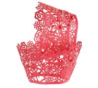 100 Pezzi Fodere per Cupcake in Pizzo Fiori Vuoti, per Rose Rosse