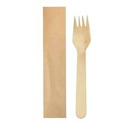 100 pezzi - Forchette infondate Kraft 'Makan' 15,5 cm naturale legno