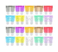 100 Pezzi Fusibili Auto Standard Assortiti 2a-35a 12/24v | Lega di Alluminio e Plastico, Identificazione Rapida Dell'amperaggio, Kit Completo per Riparazioni Stradali