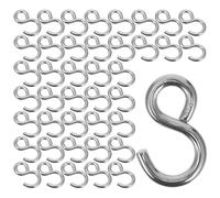 100 Pezzi Ganci a S per Fai da Te, Mini in Acciaio Inox Argento, 1 Pacco | Design a S, Non Facile da Piegare o Staccare, per Braccialetti e Oggetti Artistici