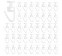 100 Pezzi Ganci in Plastica per Tende, 25,8x11,1 mm Gancio per Binario, Bianchi Glider Hooks per Binari, Cursori per Tende per Tende da Doccia Tende per Finestre Tende per Porte