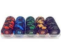 100 Pezzi gettoni Poker Portatili Monte Carlo Games Chips - 14 g Il conteggio dei marcatori Matematica Imparare gettoni Poker, gettoni Argilla Acrilico Completo Nucleo Metallo