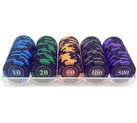 100 Pezzi gettoni Poker Portatili Monte Carlo Games Chips - 14 g Il conteggio dei marcatori Matematica Imparare gettoni Poker, gettoni Argilla Acrilico Completo Nucleo Metallo