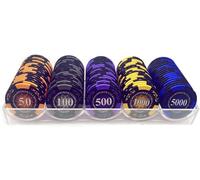 100 Pezzi gettoni Poker Portatili Monte Carlo Games Chips - 14 g Il conteggio dei marcatori Matematica Imparare gettoni Poker, gettoni Argilla Acrilico Completo Nucleo Metallo