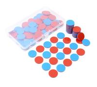 100 Pezzi Gettoni Reversibili in Plastica Rosso Blu,Piastrine Reversibili con Scatola Portaoggetti,Gettoni Plastica per Calcoli Matematici,Gettoni Matematici Rosso e Blu