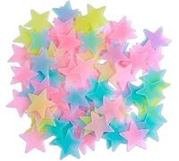 100 pezzi Glow in The Dark Stars Stickers - Decorazione artistica da parete in plastica colorata per la casa