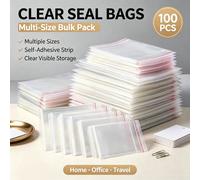 100 pezzi Grandi buste di cellophane auto-sigillanti, buste di plastica trasparenti auto-adesive richiudibili per confezionare vestiti, magliette, pantaloni, accessori, ecc. 50 pezzi (35 cm * 21),50 p