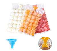 (100 pezzi) Ice Cube Borse usa e getta,con Imbuto in Silicone,Ausage Singola Borse per Ghiaccio,Ice Ice Cube Strumento per Bevanda Eta