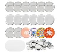 100 pezzi in metallo con spilla di balia, set completo da 58 mm, per macchina a bottoni, produzione fai da te, con coperchio, parte posteriore, pellicola trasparente e guarnizione