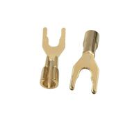 100 pezzi in ottone tipo U forcella banana altoparlante jack spina senza saldatura Y forcella terminali audio placcati oro adattatore for cavi fili