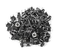 100 Pezzi Interruttore a Pulsante Tattile Momentaneo Mini Micro per PCB Elettronico, 6x6x4.3mm, Interruttori Tattili per Circuiti Stampati Fai da Te