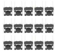 100 Pezzi Interruttore Tattile Momentaneo, Due Piedini | Plastica Nera, Tocco Leggero e Installazione Semplice, Ricambio Affidabile per Schede Elettroniche