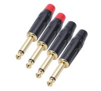 100 pezzi Jack da 6,35 mm Connettore mono maschio da 6,3 mm Connettore for microfono in ottone placcato oro da 1/4 di pollice(MIX Colors)