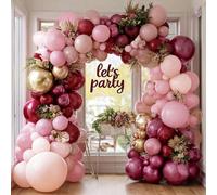 100 pezzi Kit arco di palloncini bordeaux con palloncini in lattice rosa chiaro, oro, viola-rosso, castagna, lavanda, adatto per feste di compleanno di donne e ragazze, matrimoni, festa di nascità, ri