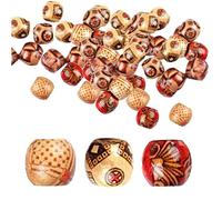 100 Pezzi Larghi 100 Pezzi Vintage 10 Mm Perle in Legno Perline per Perle Rotonde Semplici per Braccialetto di Collana Fai - -Te
