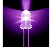 100 pezzi LED 5mm, colore UV ultravioletto, LED con custodia trasparente per luce nera, circa 3V, diodi a 2 pin, custodia trasparente