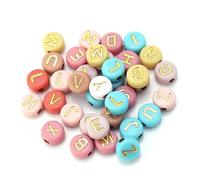 100 Pezzi Lettera Mista Perline acriliche Tondo Piatto Allentato distanziatore Perline di Alfabeto per Gioielli Che Fanno Collana di Braccialetti Fai da Te Fatti a Mano Professional Process